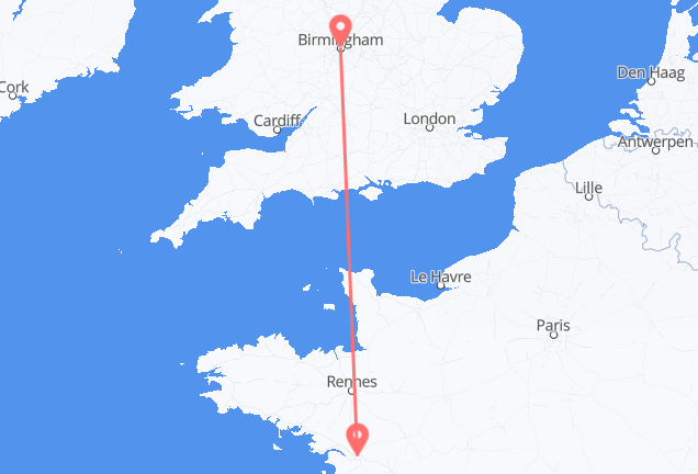 Birmingham to Nantes