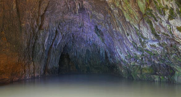 Grotte de Gournier over the Lac de Gournier seen from the cave entrance