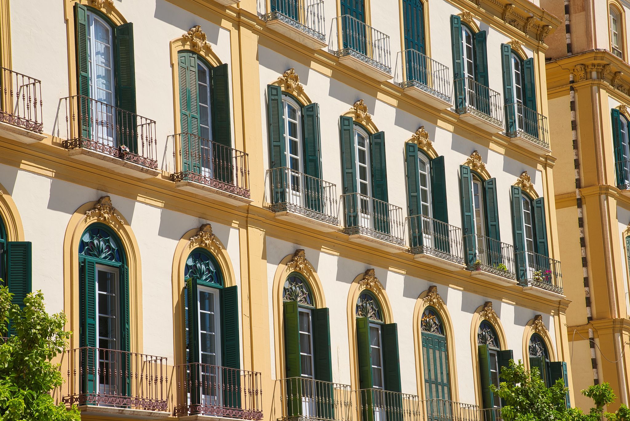 Photo of Buildings at La Merced square, Malaga city, Andalusia, Spain, Europe .