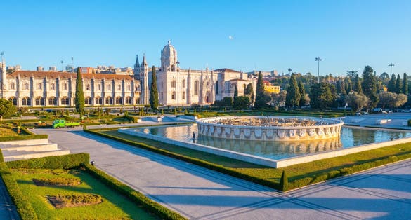Photo of The Jeronimos Monastery or Hieronymites Monastery is located in Lisbon, Portugal.