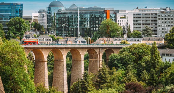Photo of Luxembourg. Old Bridge - Passerelle Bridge.