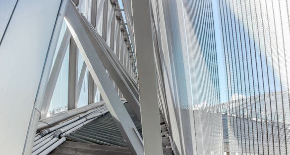 Photo of modern architecture of Holmenkollbakken ski jump in Oslo, Norway.