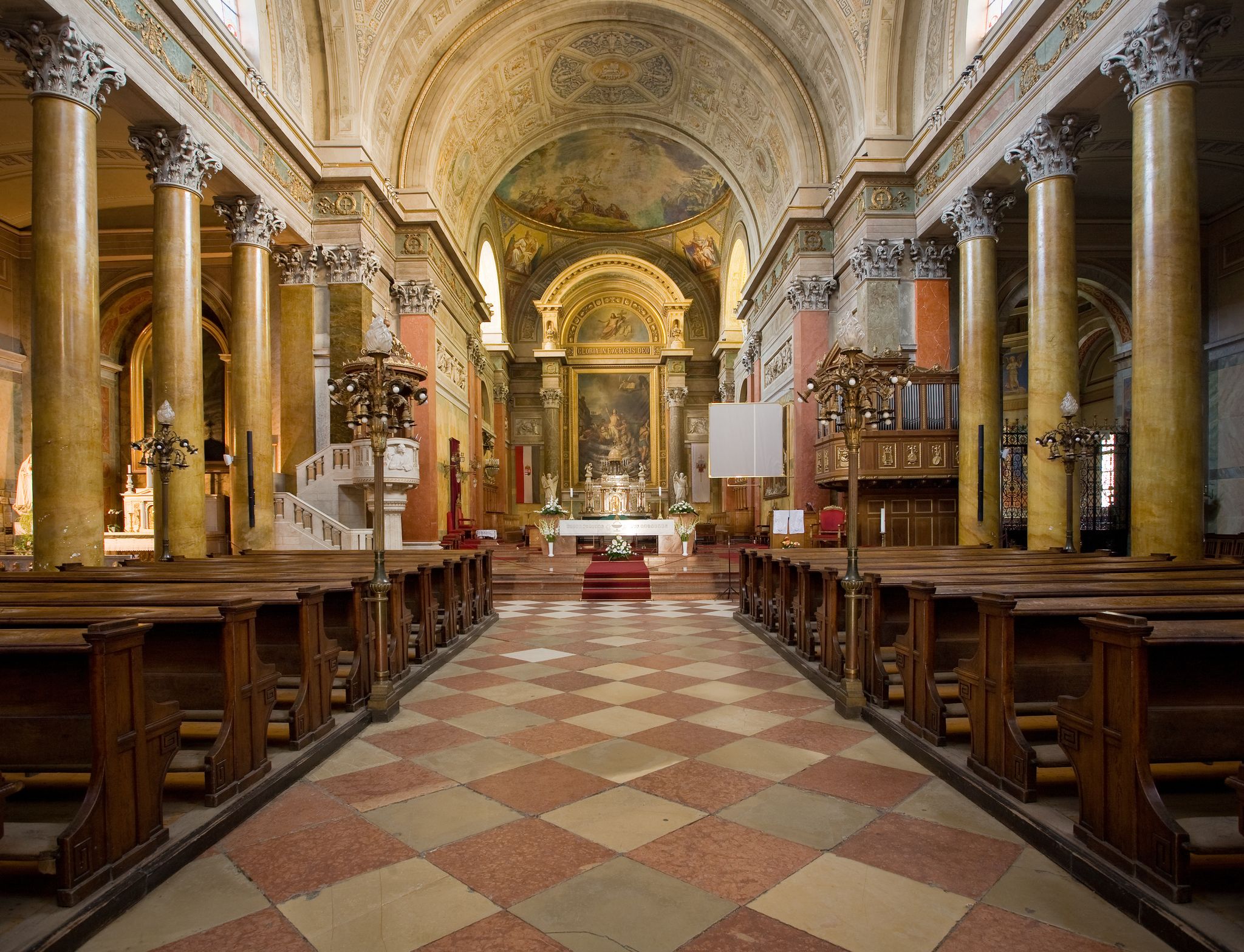 photo of internal view, Basilica in Eger,Hungary.