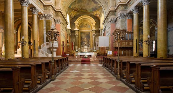 photo of internal view, Basilica in Eger,Hungary.