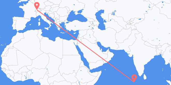 the Maldives to Switzerland
