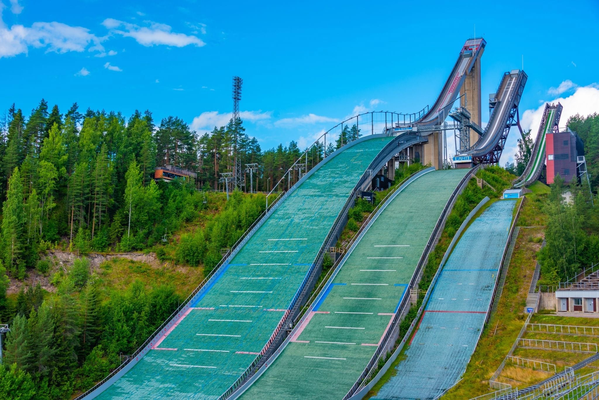 Ski jumping stadium in Finnish town Lahti.