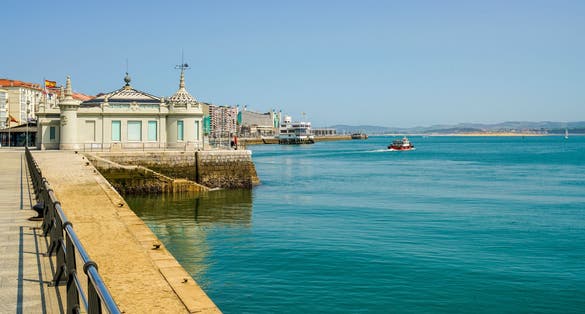 photo of seaside of Palacete del Embarcadero in Santander, Cantabria, Spain.