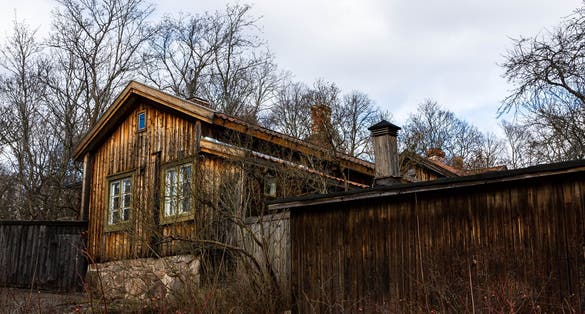 Building of Luostarinmäki Handicrafts Museum, one of the the wooden house that survived the great fire of 1827 in Turku, Finland