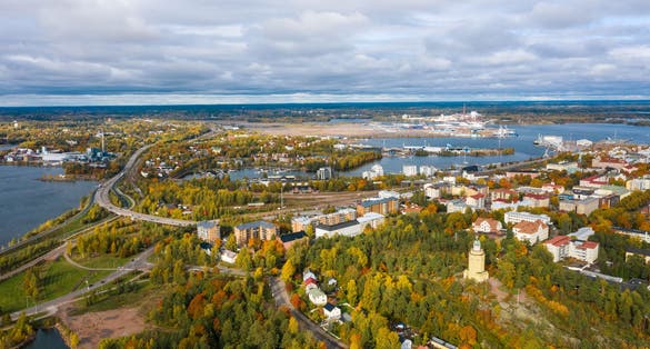 Kotka. Finland. Haukkavuori Lookout Tower. Bird's-eye view.