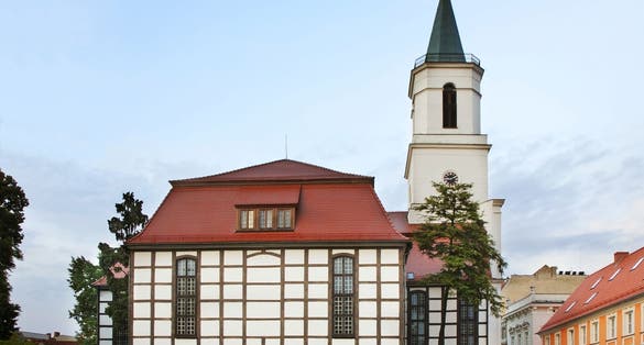 Photo of The Timber-framed Our Lady of Częstochowa church Zielone gora ,Poland.