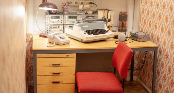 spy room in DDR museum, Berlin, Germany