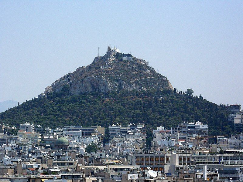 photo of viewMount Lycabettus from the Areopagus on June 7, 2020, Athens, Greece.