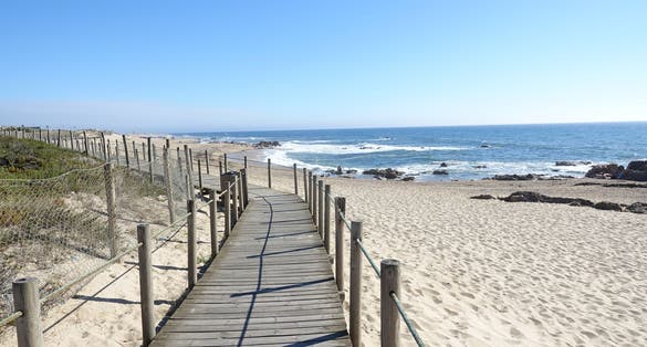 The beach of Madalena in Vila nova de Gaia, Portugal