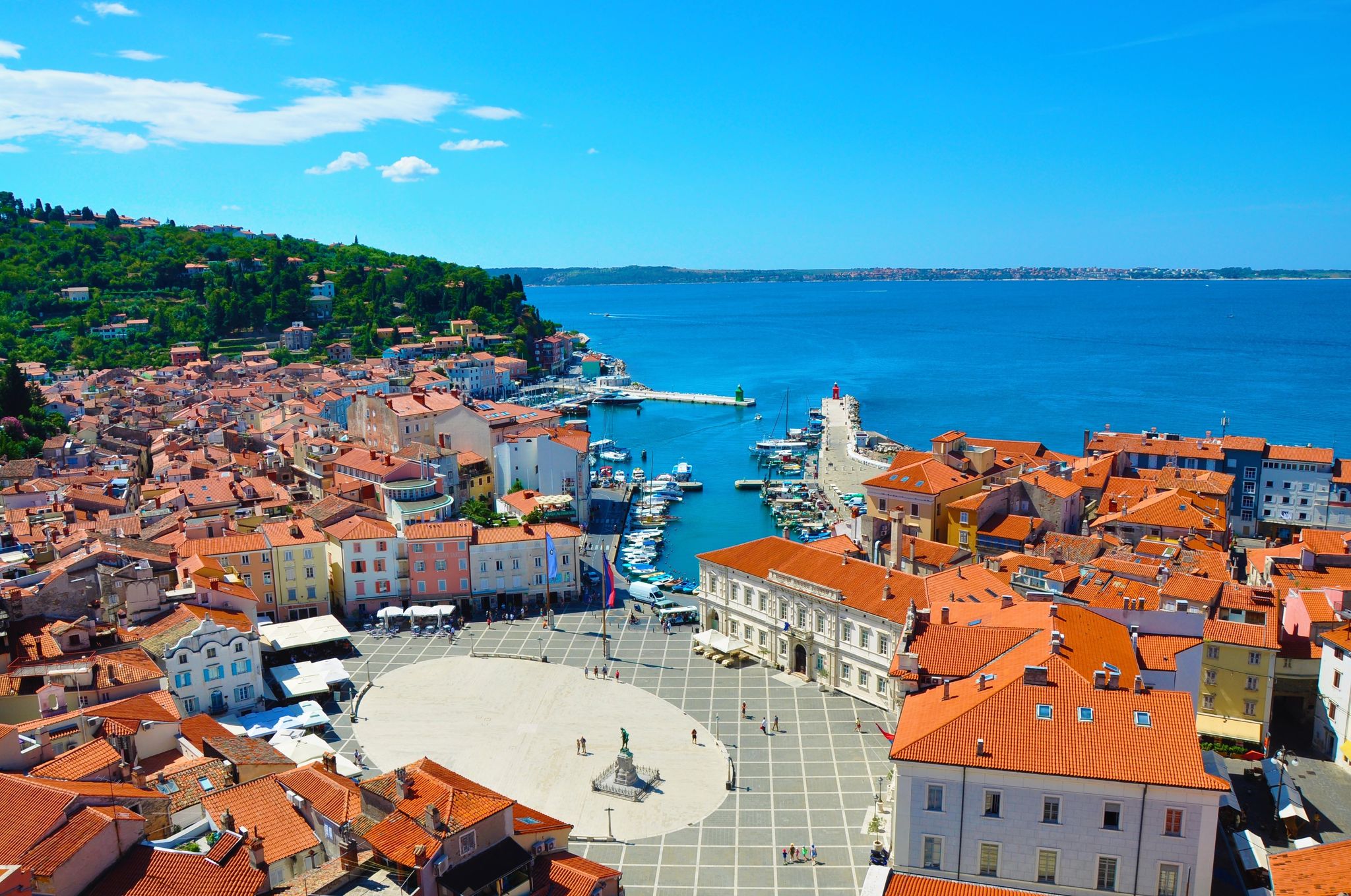 Photo of Town square in Piran, Slovenia.
