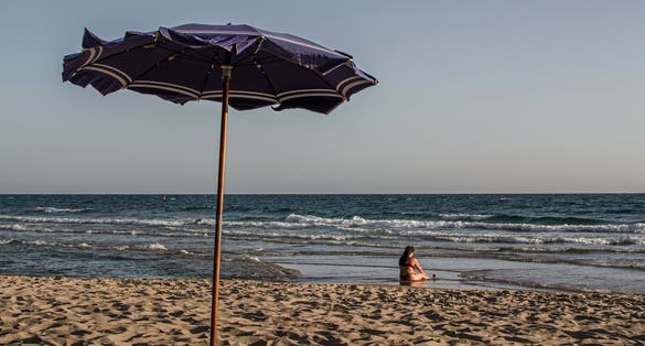 Photo of woman on the beach in Formia Italy