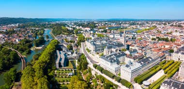 Photo of Toulouse and Garonne river aerial panoramic view, France.