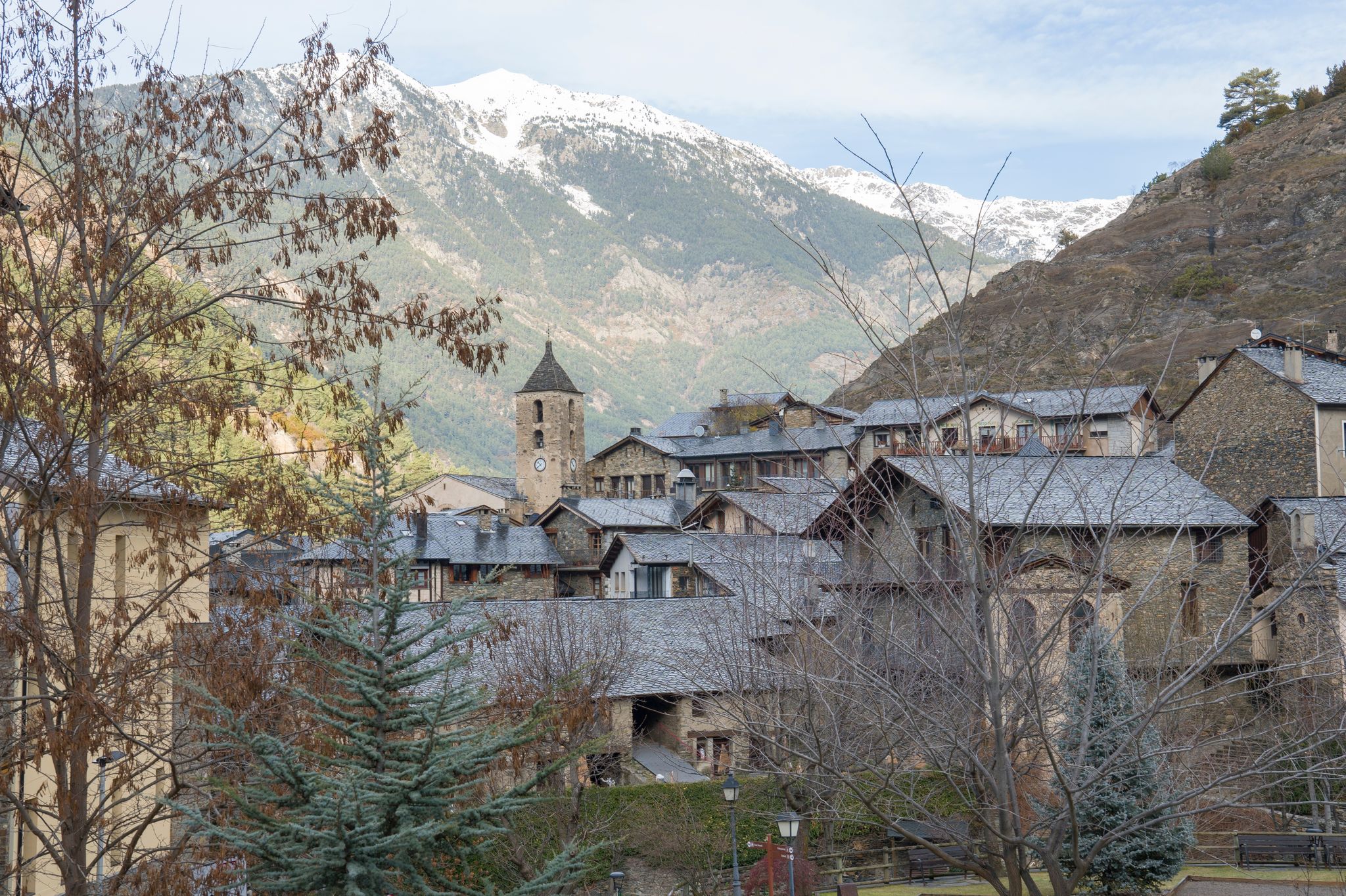 photo of Ordino Andorra morning view in winter.