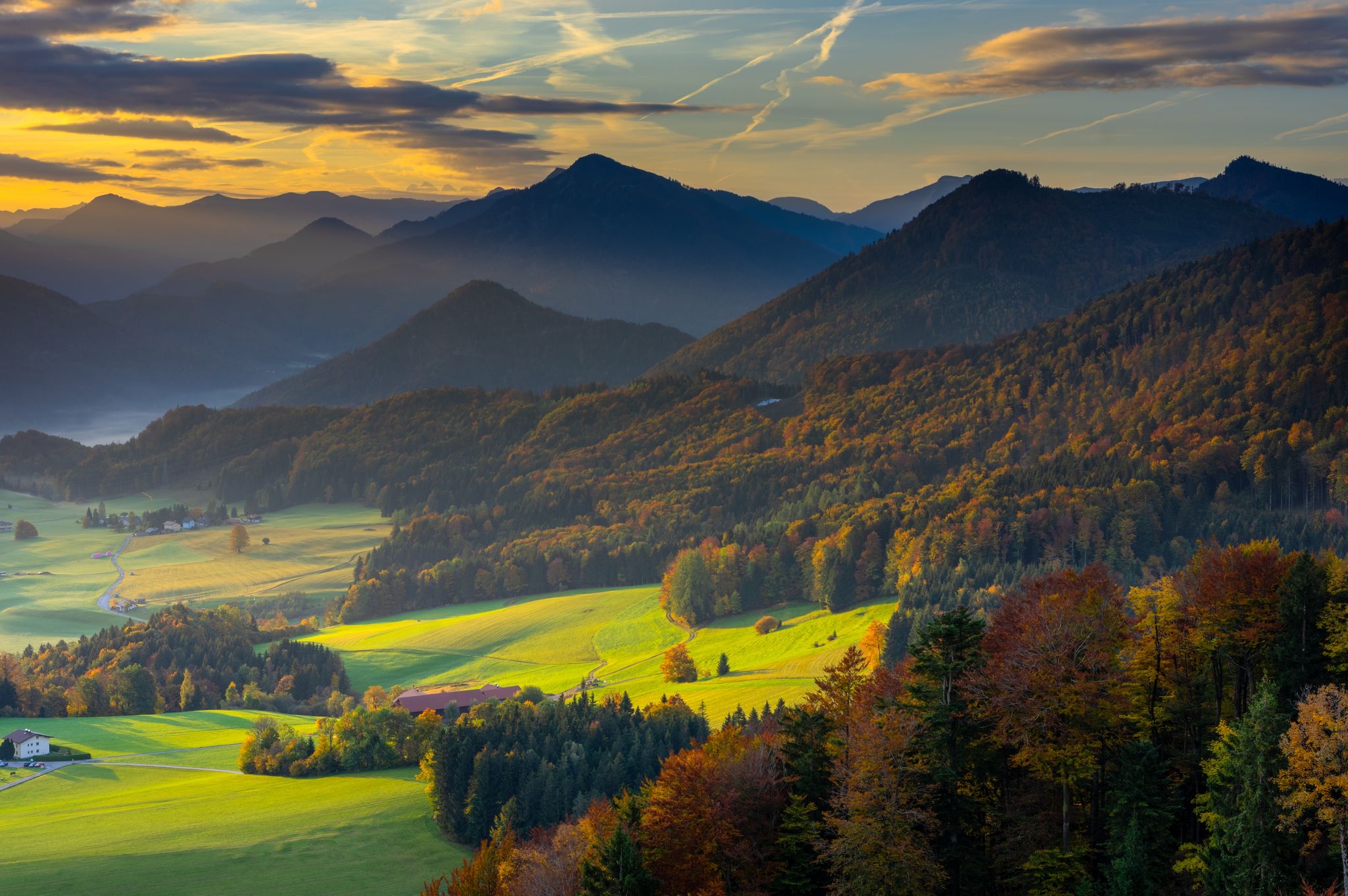 photo of  view of Autumn morning view from Nockstein,Koppl austria.