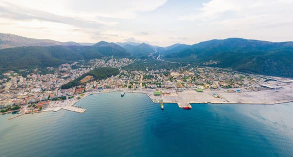 photo of an aerial view of Igoumenitsa city and port, Thesprotia, Greece.