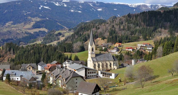 Church in Villach town in south Austria 