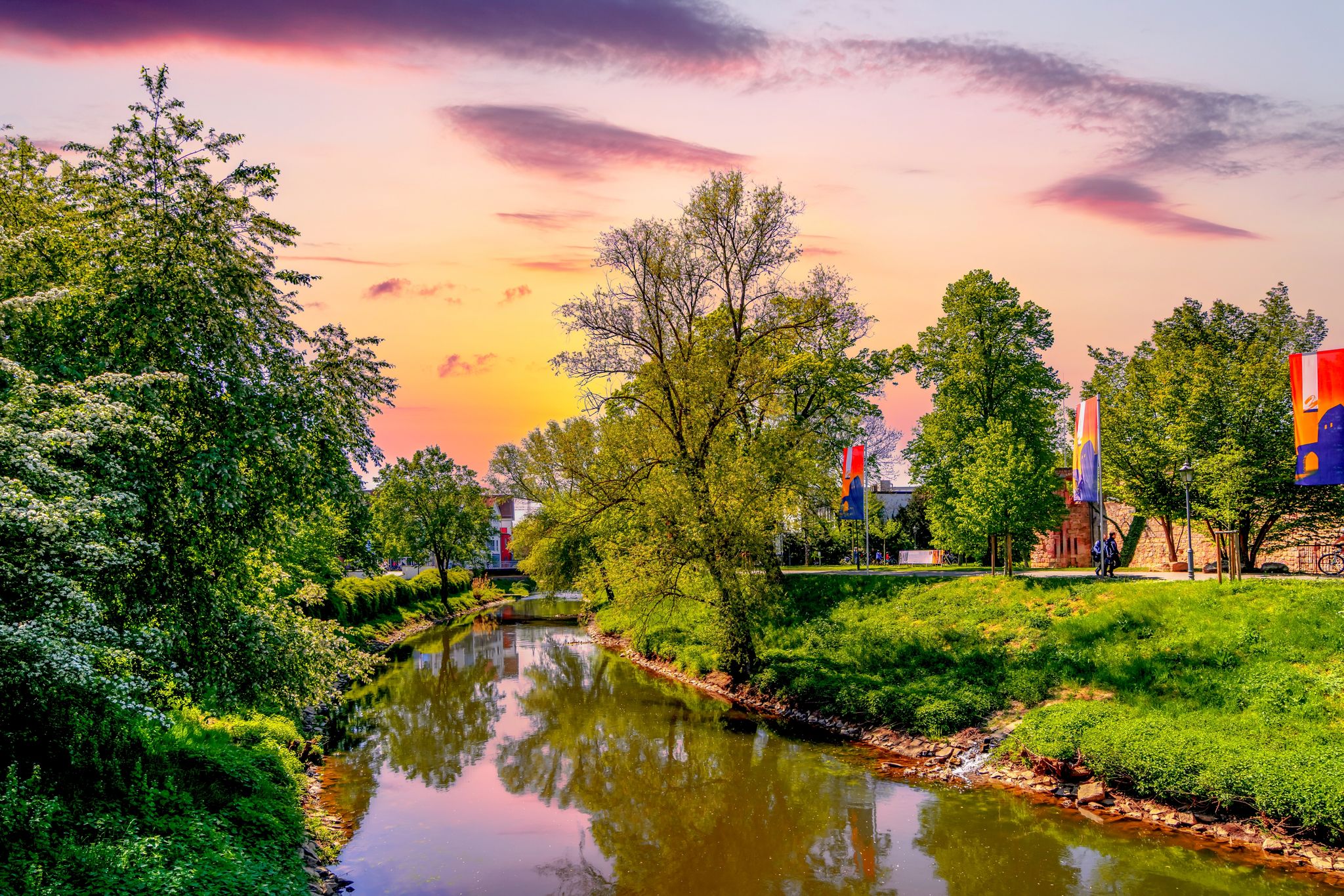 photo of view  of Park in Bad Vilbel in Germany.
