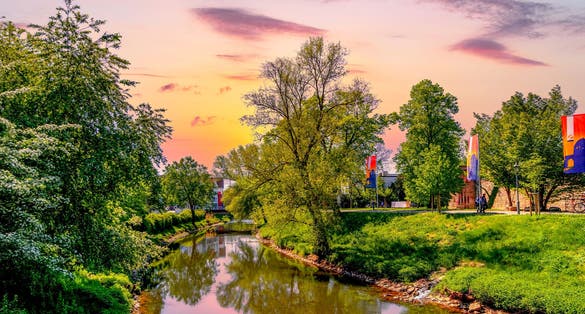 photo of view  of Park in Bad Vilbel in Germany.