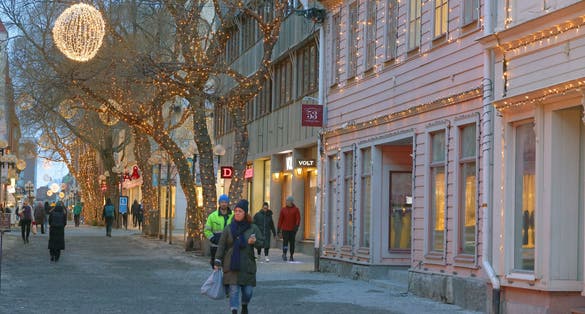 Winter cityscape in Östersund, Sweden.