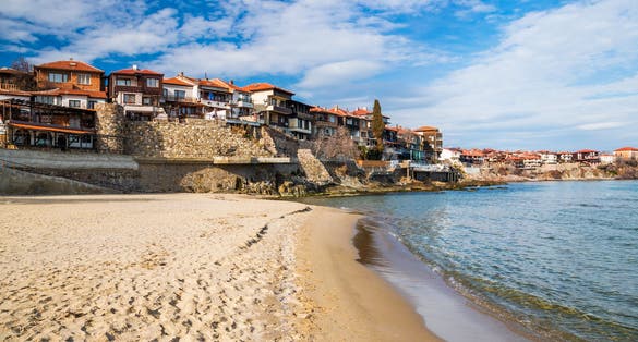 Photo of Ood town of Sozopol beautiful summer beach ,Bulgaria.
