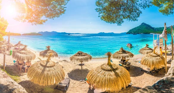 Photo of beautiful beach Playa de Formentor, Palma Mallorca, Spain.