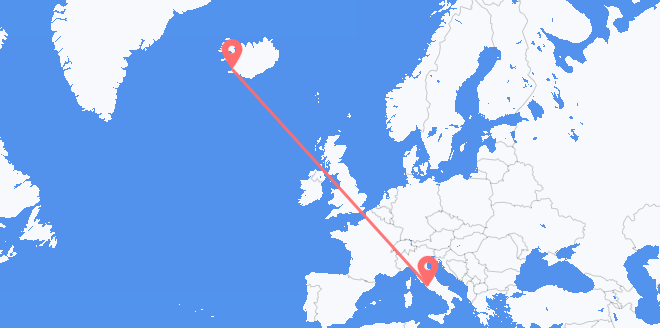 Iceland to Italy