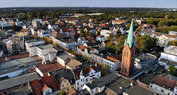 Photo of aerial view of Herne city, Germany. 