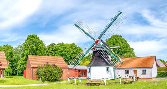 Windmill in Aurich, North Sea, Germany
