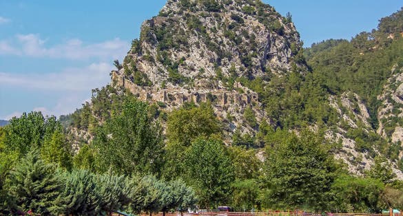photo of Alara Castle in beautiful summer day in Antalya, Turkey.