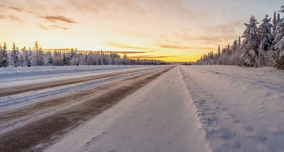Winter landscapes in Lapland near Sirkka, Finland