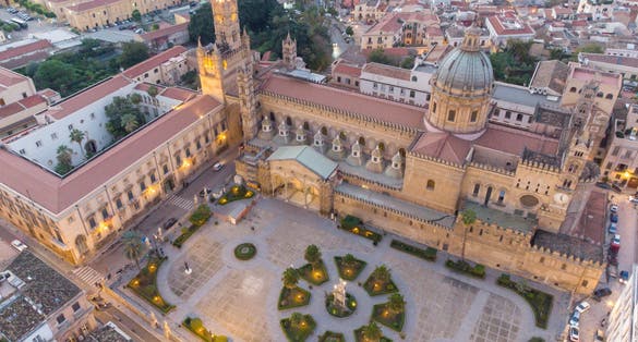 photo of aerial photography of the cathedral of palermo, Italy.