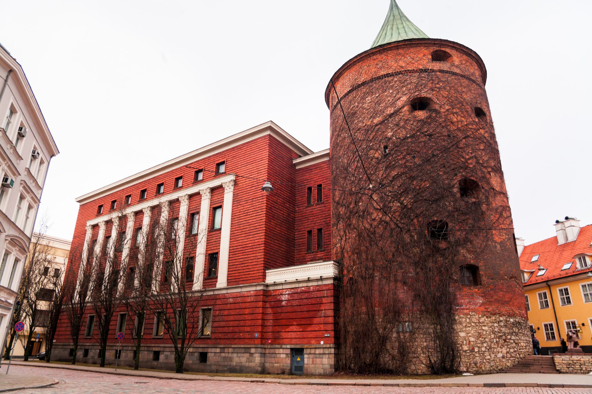 Riga, Latvia – 01.08.2020: Powder Tower in Swedish time was used for storing gunpowder for the needs of garrison of the Riga and army. Now the museum of history is inside it