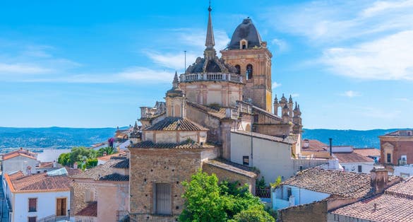 Photo of Santa Maria de la encarnacion church in the old town of Spanish city Jerez de los Caballeros.