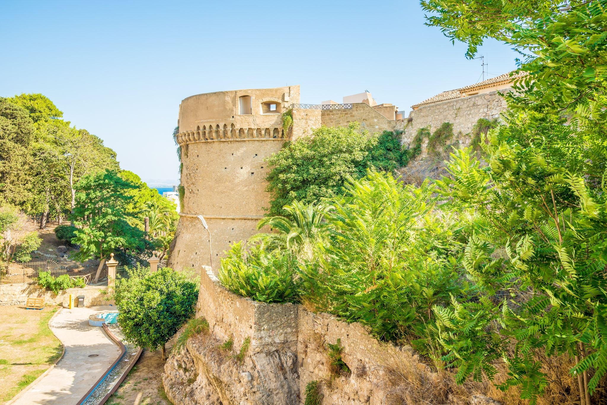 photo of view of View at the Bastion of Charles V. castle in the streets of Crotone in Italy