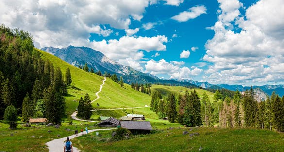Photo of Landscape Scenery, Mountain Jenner, Route Mitterkaseralm. Hiking in the National park Berchtesgadener Land in Summer, Germany.