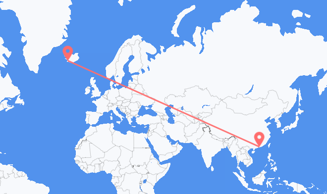 深圳市 前往雷克雅未克