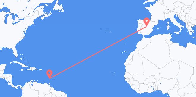 St. Vincent & Grenadines to Spain