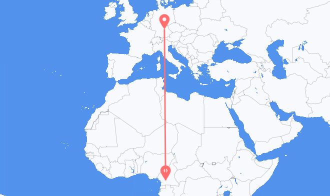 Yaoundé à Nuremberg