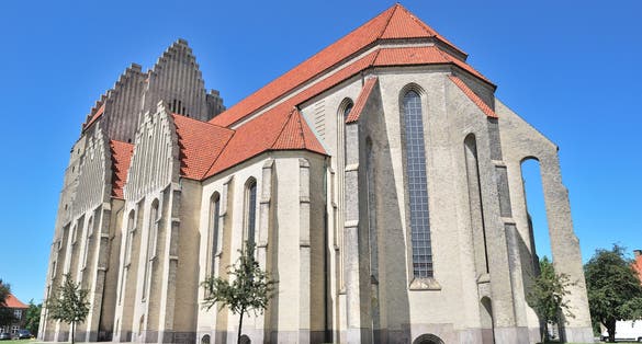 Photo of famous Lutheran Grundtvig's Church in Copenhagen, Denmark.