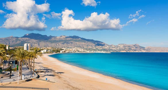 Photo of Altea Playa del Albir of white stones in Alicante Mediterranean Spain.