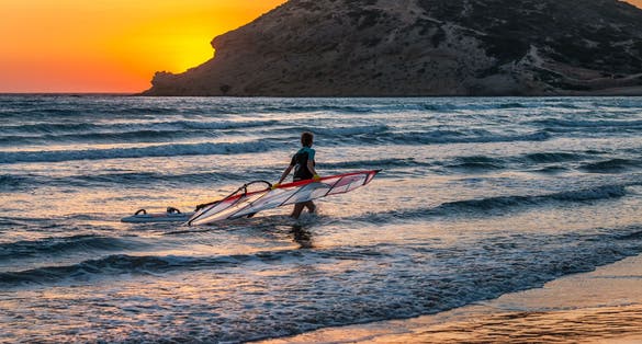 photo of view of Colorful sunset in Prasonisi Rhodes, Greece.
