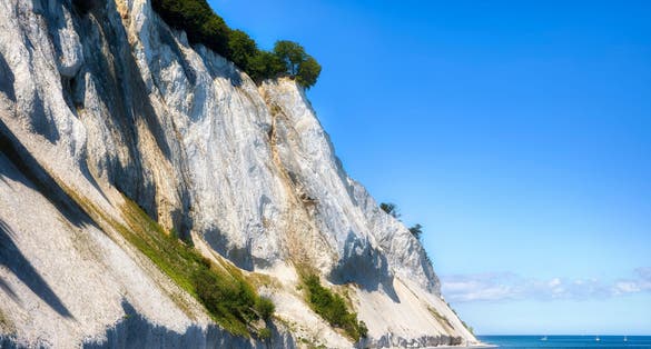photo of view of Summer at the White Cliffs of Møns Klint in the Danish Part of the Baltic Sea, Vordingborg, Denmark.