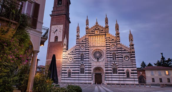 Beautiful view of the Duomo (Monza Cathedral), Monza, Milan, Lombardy, Italy.