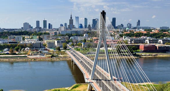 Photo of aerial view Warsaw ,Poland.