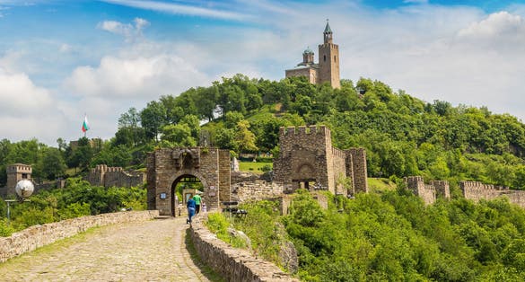 Tsarevets Fortress in Veliko Tarnovo in a beautiful summer day, Bulgaria