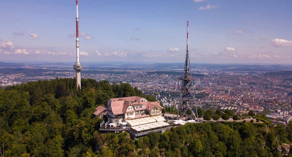 photo of aerial view of Uetliberg mountain in Zurich, Switzerland.